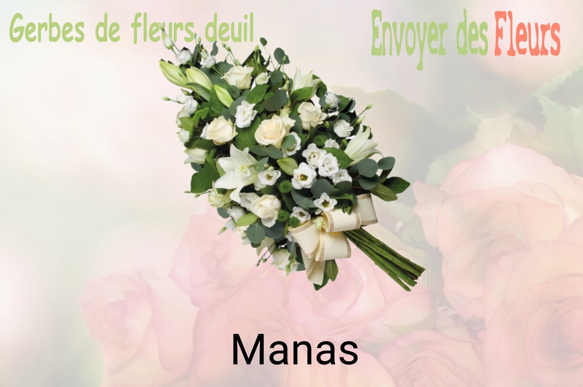 Gerbe de fleurs de deuil livrée à Manas